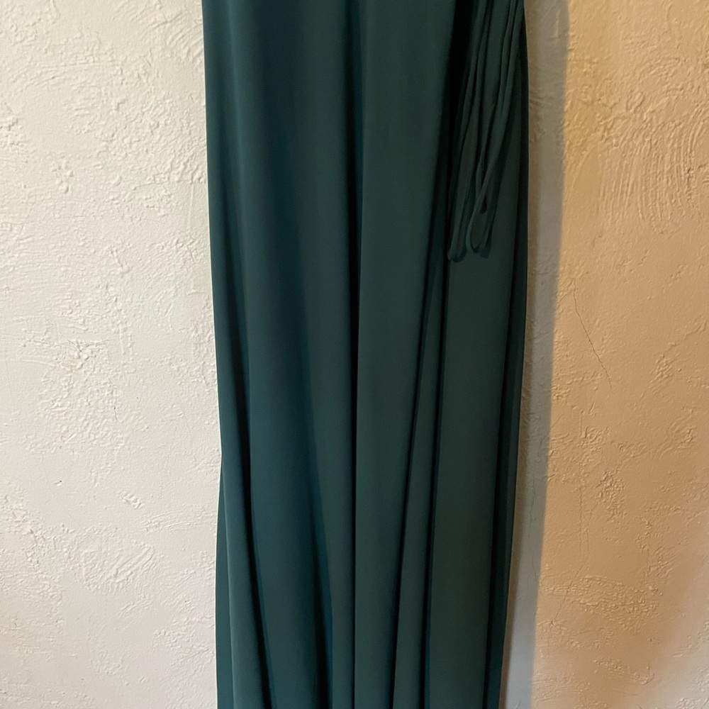 Lulus Easy  Listening Forest Green Cold-Shoulder Wrap Maxi Dress - Picture 8 of 12